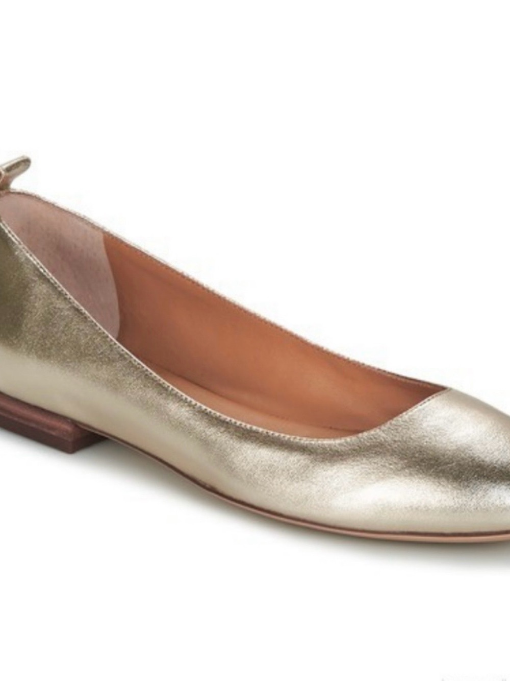 Ralph Lauren Metallic gold Glenna Leather ballet flats.